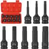 EFUTURETIME 8 Pz. Set Bussole Esagonali 1/2, H5, H6, H8, H10, H12, H14, H17, H19, Bussole Esagonali Maschio con Scatola, Cr-Mo, per Viti ad Esagono Incassato