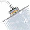 Katezon Soffione doccia filtrato ad alta pressione con filtro per acqua dura, rimuove cloro e sostanze nocive, 25 cm, soffione quadrato a pioggia (cromato)