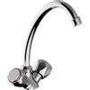 Schläfer 3431411 | Rubinetto Lavello per Cucina Lavanderia Gruppo Monoforo con Vitone per Lavatoio Lavandino Manopola Tonda in Metallo Bocca Girevole Alta. Cromo