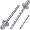 SKIR'CO (70 pezzi) Rivetti ciechi in alluminio, 4,8 x 6 mm, mandrino in acciaio, rivetti pop, testa a cupola, punta da trapano inclusa