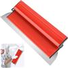 CEOTIS Lama per cartongesso, spatola lisciante di alta qualità da 40 cm, con manico a Z, strumenti per intonacare pareti in cemento e cemento, intonacatura pareti (rosso)