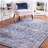Safavieh Tappeto Tradizionale Rug Ideale per aree ad alto passaggio - Lavabile in Lavatrice e Antiscivolo - Tucson Collection, A Pelo Corto, in Blu e Grigio, 91 X 152 cm