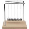 HOME DECO FACTORY Pendolo di Newton Decorativo Educativo 15 cm Grigio | Metallo, pendolo di Newton, oggetto decorativo educativo, design minimalista, movimenti ipnotici, marrone e grigio