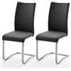 Robas Lund Sedia a Dondolo, Pelle, Nero, B/H/T: Ca. 43 x 103 x 52 cm