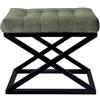 Atelier Del Sofa Elegante pouf con cornice in metallo, 50 x 42 x 40 cm, 100% poliestere, tessuto per il viso del bambino, colore nero e verde, perfetto per le moderne stanze e le camere da letto