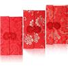 Zomiboo 3 Pezzi Buste Rosse Cinesi Ricamo Buste in Seta Tradizionali per Capodanno Buste di Denaro Portafortuna Peonia Drago Fenice per Festa Regalo