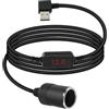 YANBORONSN Usb A Maschio a Accendisigari Femmina con Display Digitale, 90 Gradi Usb A 5v a 12v Accendisigari Adattatore Presa Compatibile con Cruscotto / Radar (3,9ft)