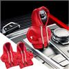 JNNJ Copertura Universale Del Pomello Del Cambio Con Cappuccio per Auto, Felpa Del Decorazione Bastone Cambio Dell'auto, Felpa Con Cappuccio per Il Cambio Manuale O Automatico Antipolvere(Rosso)