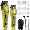 VGR Tagliacapelli Uomo Professionale, Set Macchinetta per Capelli e Rifinitore Senza Fili, Barber Kit Taglia Capelli con 10 Pettini Guida, Ricarica USB, Display LED, Oro