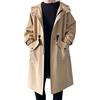 sutelang lurryly Giacca Kaki Uomo - Uomo Sottile Cappotto invernale collo a Maniche Lunghe imbottito in Pelle Giacca Vintage addensare Cappotto in Pelle di Pecora Giacca Pelle Uomo, cachi., M