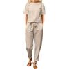 HEONSATI Tuta Donna Estiva Larga Tuta Casual Sportivo Cotone Completi Due Pezzi Leggeri Maglietta Maniche Corte E Pantaloni Con Coulisse Set Di Da Ginnastica Palestra Estivi Slim Fit Spiaggia Elastico
