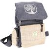 GURU SHOP Ethno - Zaino in canapa con ricamo, colore verde, da uomo/donna, 35 x 25 x 12 cm, in tessuto, grigio tortora, Taglia unica