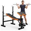 YOLEO Multifunzione Palestra Casa con Rack Palestra, Panca Piana Bilanciere, Panca Addominali con leg extension leg curl - arm curl - porta bilanciere