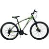 Generico Bicicletta Mountain Bike MTB Ragazzo 27.5 21V in Acciaio Nero e Verde Fluo