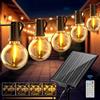 FIFlying Catena Luminosa Esterno Solare 17M/56FT, G40 Catena Luminosa Solare con 24+1 LED, 2700K Bianco Caldo Impermeabile Catena Luci Solari Esterno, Adatta per Festival, Feste, Giardini, Terrazze