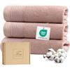 Ferò Set Asciugamani Ospite Lusso 3 Pezzi, Cotone Premium 100% 550 g/m², OEKO-TEX, Asciugamani Piccoli Ultra Morbidi e Assorbenti, Design Italiano, Asciugamani Bidet 30x50 cm, Rosa