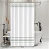 SDOTPMT 90x180cm Tenda da Doccia Verde e Bianca Moderna Classica a Strisce per Bagno, Countryside Farmhouse Minimalismo con Ganci