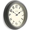 Jones Clocks® Serenity Orologio a parete | Orologio a tondo classico | 30cm | Grigio medio | Bei numeri arabi | Design decorativo ideale per cucina, soggiorno o camera da letto