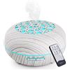 WD&CD Diffusore di Oli Essenziali, 550ML Ultrasuoni Umidificatore Diffusore di Aroma Spegnimento Automatico / 7 Luci Colorate / 3 Impostazione Timer/Silenzioso - Venatura del Legno Bianco