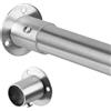 Tiemlet Asta per armadio argentata da 70 cm fino a 163 cm, asta telescopica, diametro 25 mm, per morsetto per guardaroba e guardaroba