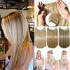 S-noilite Elastico con extension di capelli naturali ricci e ondulati, con fascia di gomma dritta, capelli sul tono castano biondo per le donne lunghezza da 40 a 61 cm