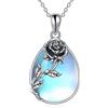 YAFEINI Collana in Argento Sterling 925 con Pietra di Luna, Delicata Catenina con Ciondolo a Goccia di Lacrime, Gioiello per Donne e Ragazze, 20 Zoll, Argento sterling, Pietra di luna
