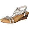 2Go Fashion 8910-806-21, Sandali con Zeppa Donna, Argento, 40 EU