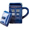 ZONSUSE Funny Police Box, tazza in ceramica con coperchio, tazza da caffè quadrata in ceramica, contiene 450 ml del tuo caffè, tè o altra bevanda preferita, regalo creativo per bambini e uomini, 450