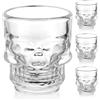 AOOTE Set di 4 Bicchieri da Liquore a Forma di Teschio, Bicchierino Whisky Vodka Amaro Vino Birra Rum Liquori a Forma di Teschio per bar KTV Boccale di Birra in Vetro di Personalità Creativa (50 ml)