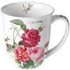 Ambiente Tazza in porcellana ca. 400 ml tazza Bone China Mug per tè o caffè floreale pasquale primavera peonie peonie ambra