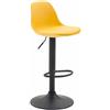 CLP Sgabello Design Kiel In Polipropilene E Similpelle I Sgabello Bar Cucina Imbottito Girevole E Regolabile, Colore:giallo, Colore del telaio:nero