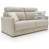 Divani.Store DIVANI STORE - Divano Letto Matrimoniale 176 cm con Schienale Alto in Tessuto - MARGOT Materasso 140x197 cm - Artigianale - Panna