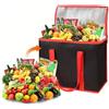 Senken Borsa termica pieghevole, grande da 35 l, borsa frigo per picnic, borsa frigo per auto, borsa termica per il pranzo, borsa frigo per picnic (nero e rosso)