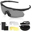 Mitening Occhiali da Tiro Polarizzati, Occhiali da Ciclismo Polarizzati, Lenti Intercambiabili Occhiali per Bicicletta MTB Polarizzati Sportivi Anti-UV 400 Uomo Donna, per Corsa Pesca Golf Guida (Nero)