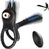 Ukingle Anello Vibrante per Lei e Lui Sex Toys,4 in 1 Doppio Anello per Pene da Uomo Sexytoysys Uomo Coppia 10Modalità Vibratore con Telecomando Stimolatore per Clitoride Cockring Vibratori Anelli Pene Uomini