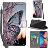 PHINIENLAND Cover per Samsung Galaxy A20e / A10e custodia portafoglio Farfalla | 3 scomparti carte, 1 tasca banconote, Chiusura magnetica, Supporto, Pelle PU flip cover per Samsung A20e
