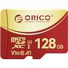 ORICO Scheda di memoria microSDXC UHS-I da 128 GB, 100 MB/s, ricodifica UHD 4K, U3, Class10, V30, A1, Micro SD per Action Camera, Dash Cam, TF Card F3