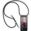 Paekear Custodia con Collana per Realme 9 Pro Plus/Realme 9 4G, Cover Trasparente Morbido Silicone con Cordino Case con Laccio Tracolla [Antiurto] [AntiGraffio] [Antiscivolo] TPU Cover con Collana, Nero