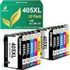 Denvoer 405XL Cartucce Compatibili per Epson 405 XL per Epson Workforce WF-3825 WF-7830 WF-7840 WF-7835 WF-3820 WF-7310 WF-4820 WF-4825 WF7830 WF7840 WF3825 WF7835 WF3820 WF4820 405XL Nero（10-Pack）
