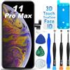 DIGI4U Schermo di Ricambio per iPhone 11 PRO Max, da 6,5 Pollici, per 11 PRO Max Kit di Riparazione per Display LCD, con Adesivo per Telaio+Pellicola Proteggi Schermo+cacciaviti magnetici