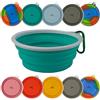 Ligo - EBBY 2PZ ciotola per cani, ciotola da viaggio, ciotola portatile per acqua e cibo, ciotola pieghevole con moschettone (AZZURRO) L