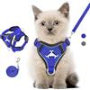 VavoPaw Pettorina per Cani con Guinzaglio da 1,5M, Imbracatura per Gatti Antifuga con Rete Traspirante e Strisce Riflettenti, Gilet Morbido e Regolabile per Cani Gatti, XS, Blu Royal