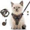 VavoPaw Pettorina per Cani con Guinzaglio da 1,5M, Imbracatura per Gatti Antifuga con Rete Traspirante e Strisce Riflettenti, Gilet Morbido e Regolabile per Cani Gatti, XS, caffè