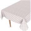ANRO Tovaglia cerata, lavabile, tovaglia da giardino, rettangolare, rotonda, ovale, 160 x 100 cm, con bordo tagliato a quadri, colore beige