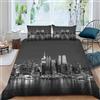 Generic Set Copripiumino Matrimoniale 260x240 New York Città di Notte Biancheria da Letto New York in Morbida Microfibra Stampe 3d Copripiumini e 2 Federe C69