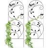 Relaxdays Grigliato da Giardino con Uccellini, in Metallo, per Piante Rampicanti, 120x40 cm, Colore Nero (Confezione da 2)