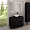 evineo ineo5 evo mobile La: 100 cm con 2 scomparti estraibili, lavabo ineo3 Ø 41,5 cm bianco, con specchio illuminato ineo,, BE0930WH+BE0958BM+BE0964BM+BEA011MI, ineo3; ineo5 evo [Mobili da Bagno > Set Mobili da Bagno]