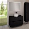 evineo ineo5 evo mobile La: 100 cm con 2 scomparti estraibili, lavabo ineo6 Ø 39 cm bianco, con specchio illuminato ineo,, BE0935WH+BE0958BM+BE0964BM+BEA011MI, ineo6; ineo5 evo [Mobili da Bagno > Set Mobili da Bagno]