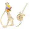 feiling Pettorina per cani con design floreale con guinzaglio regolabile da 1,5 m, pettorina morbida per cani di piccola taglia media (beige, S)