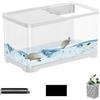 Generico Kit Per Acquario Pesci Rossii, Acquario Acqua Salata, Creativo Acquario Con Cestino, Acquario Acqua Salata Completo, Acquario Pesci Completo Per Guppy, Pesci, Creativo Ed Elegante